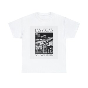 Las Vegas Vintage Black and White Unisex Heavy Cotton Tee Shirt