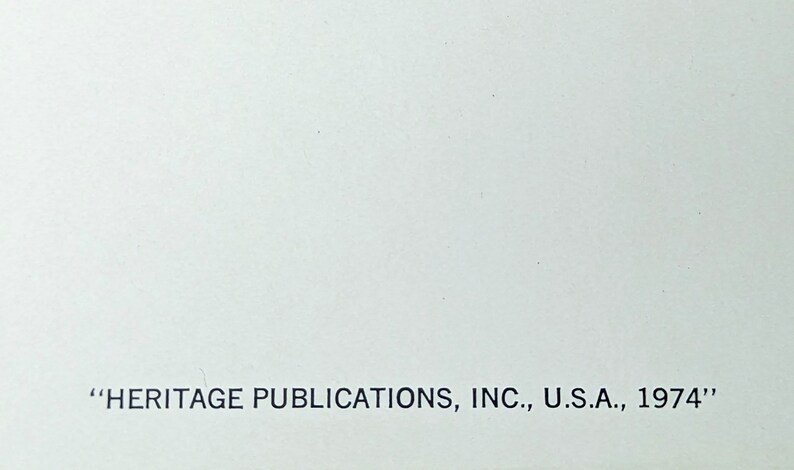 May include: White background with the text "HERITAGE PUBLICATIONS, INC., U.S.A., 1974" in black. The text is centered at the bottom of the image. The background is a solid, off-white color.