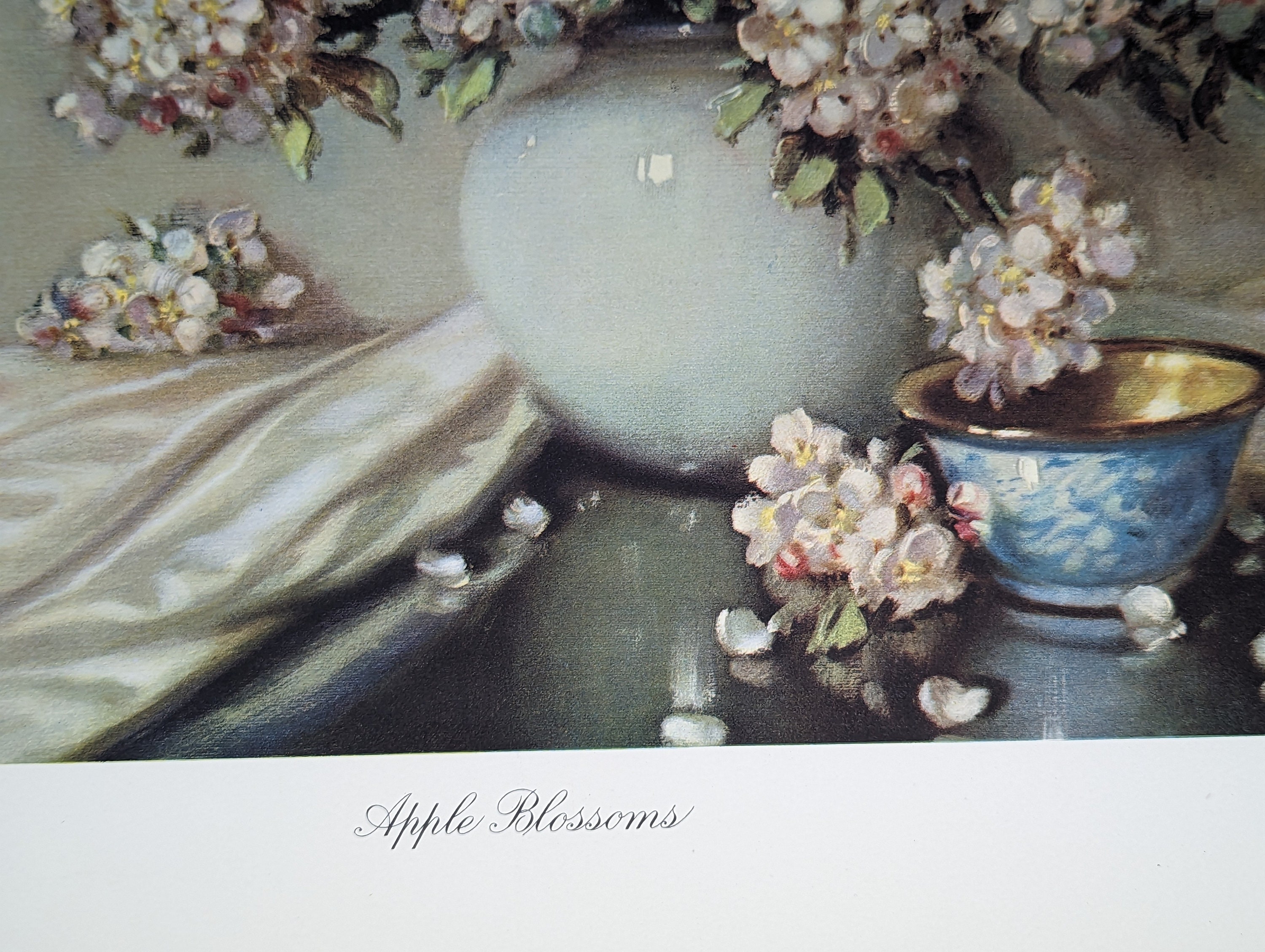 Apple Blossoms by Carrier | Victorian Still Life Lithograph