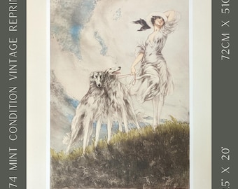 Vintage French Art Deco Wall Art, “Joy of Life,” Louis Icart Lithograph