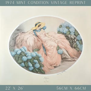 Vintage French Art Deco Wall Art | &quot;Hortense&quot; by Louis Icart | 1920s Era Mint Condition Lithograph | Printed 1974