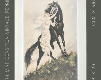 Vintage French Art Deco Wall Art, “Youth,” Louis Icart Lithograph