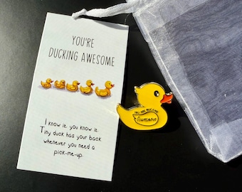 Pin de solapa esmaltado: ¡Eres increíble! Regalo de ánimo (incluye tarjeta y bolsa)