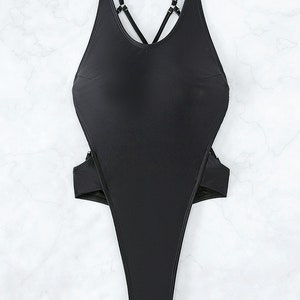 String extrême string monokini croisé dos nu femmes diamant maillots de bain une pièce maillot de bain femme coupe haute maillot de bain nager image 4