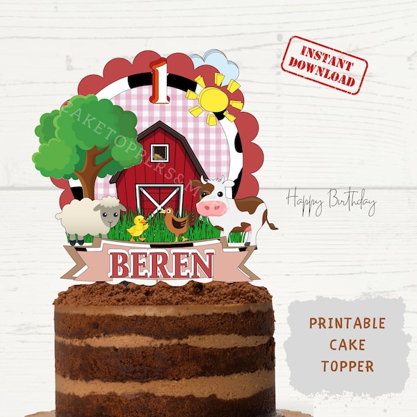 Farm Cake Topper - Etsy