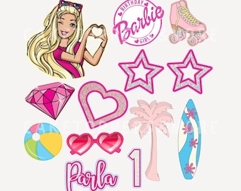 DIGITAL FASHION GIRL Themed Cake Topper - Fashion Girl Themed Digital Printable Png File - Print and Cut Custom Digital Cake Topper