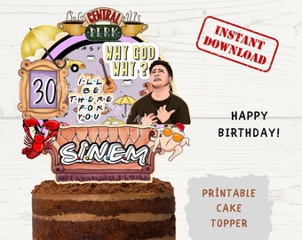 FRIENDS THEMED DIGITAL Cake Topper: Custom Printable Digital Friends Themed Cake Decoration, Friends Birthday Cake Topper (Digital Download)