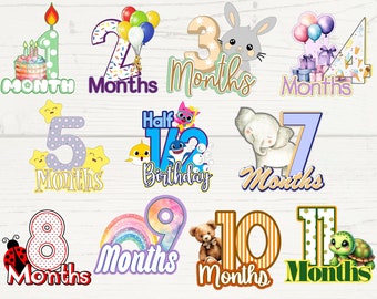 Baby Monthly Milestone Cake Topper: Custom Digital PNG, PDF (Printable)