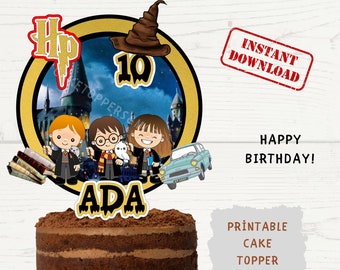 Magic Wizard Birthday Cake Topper: Custom Printable PNG (Digital Download)