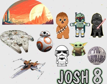 STAR WARS Themed DIGITAL Cake Topper: Custom Printable Digital Star Wars Themed Cake Decoration, Star Wars Cake Topper (Digital Download)