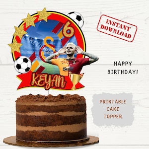DIGITAL GALATASARAY FOOTBALL Cake Topper -  Galatasaray Themed Digital Printable Png File - Printable Football Digital Download Cake Topper