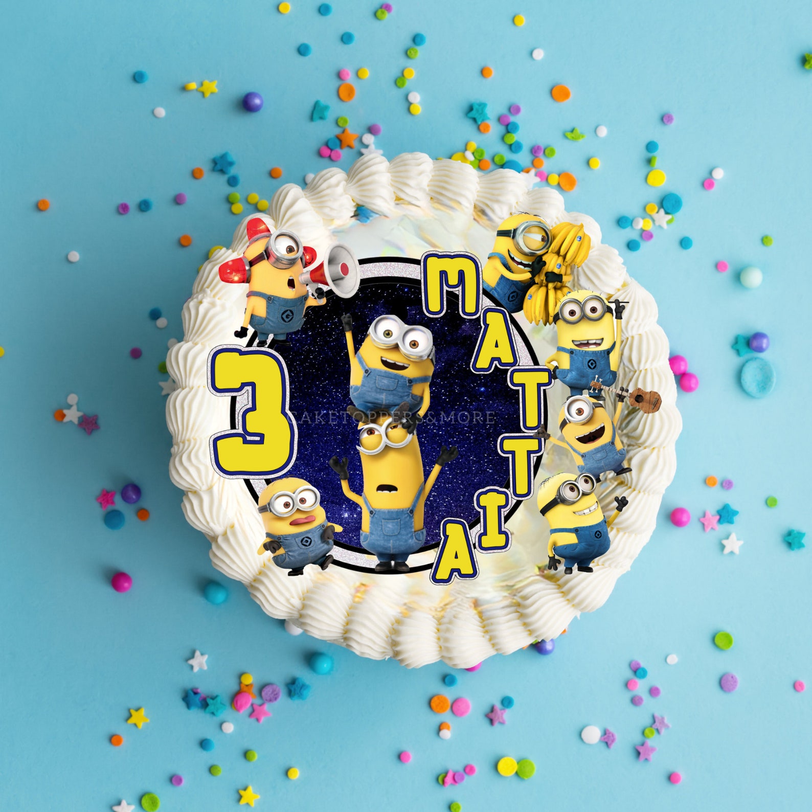 DIGITAL MINIONS Cake Topper Minions Themed Digital Printable Png File ...