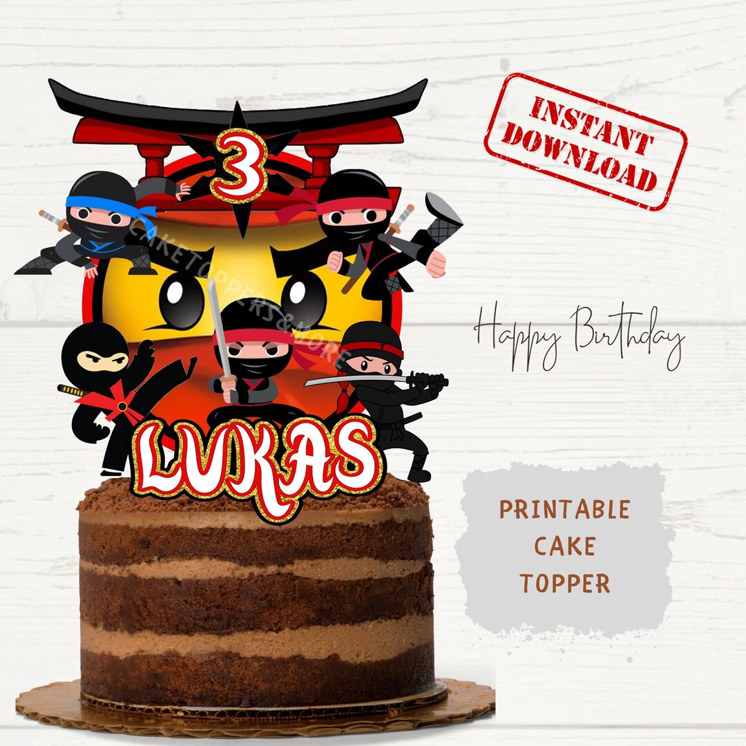 DIGITAL WARRIOR THEMED Cake Topper Cartoon Warriorthemed Digital ...