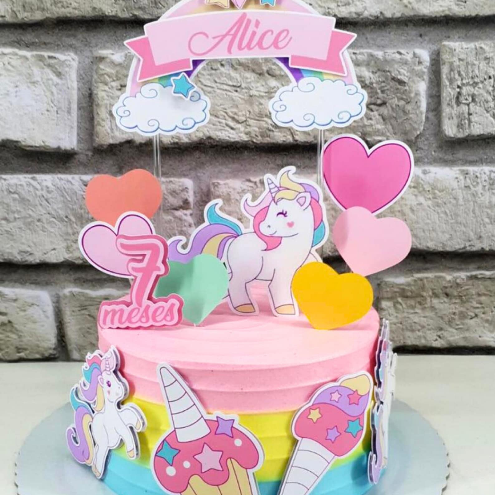 DIGITAL UNICORN Themed Cake Topper - Unicorn Themed Digital Printable ...