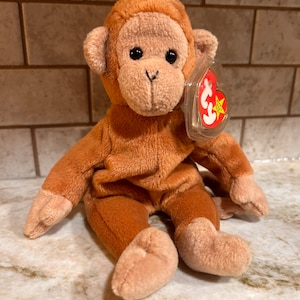 RARE With Errors TY 1995 Monkey Bongo Beanie Baby