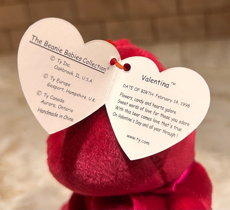 Vintage RARE Ty Beanie Baby Valentina With Many Errors, Tag, Date 98/99 ...