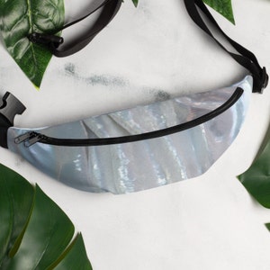 White Pearl Sequin Print Fanny Pack, Hip Purse, Hands-free Living, Flea Market Friend, Waist-Bound Wallet Holder, Gift for Bride