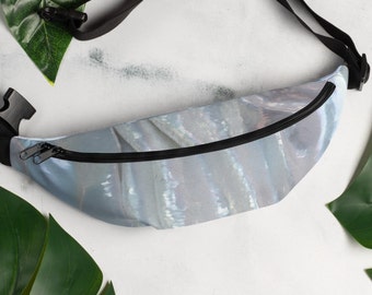 Bauchtasche mit weißen Perlen und Pailletten, Hüfttasche, freihändiges Leben, Flohmarktfreund, Taillengebundener Geldbörsenhalter, Geschenk für die Braut