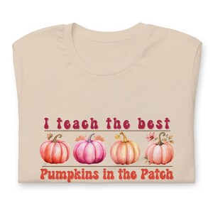 Ich unterrichte die besten Kürbisse im Patch Unisex T-Shirt, S-3XL, Kurzarm, 100% Baumwolle, superweiches, bequemes Shirt, tolle Geschenkidee für Lehrer