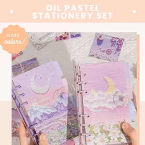 Cute Oil Pastel Stationery Set | 87 pieces
