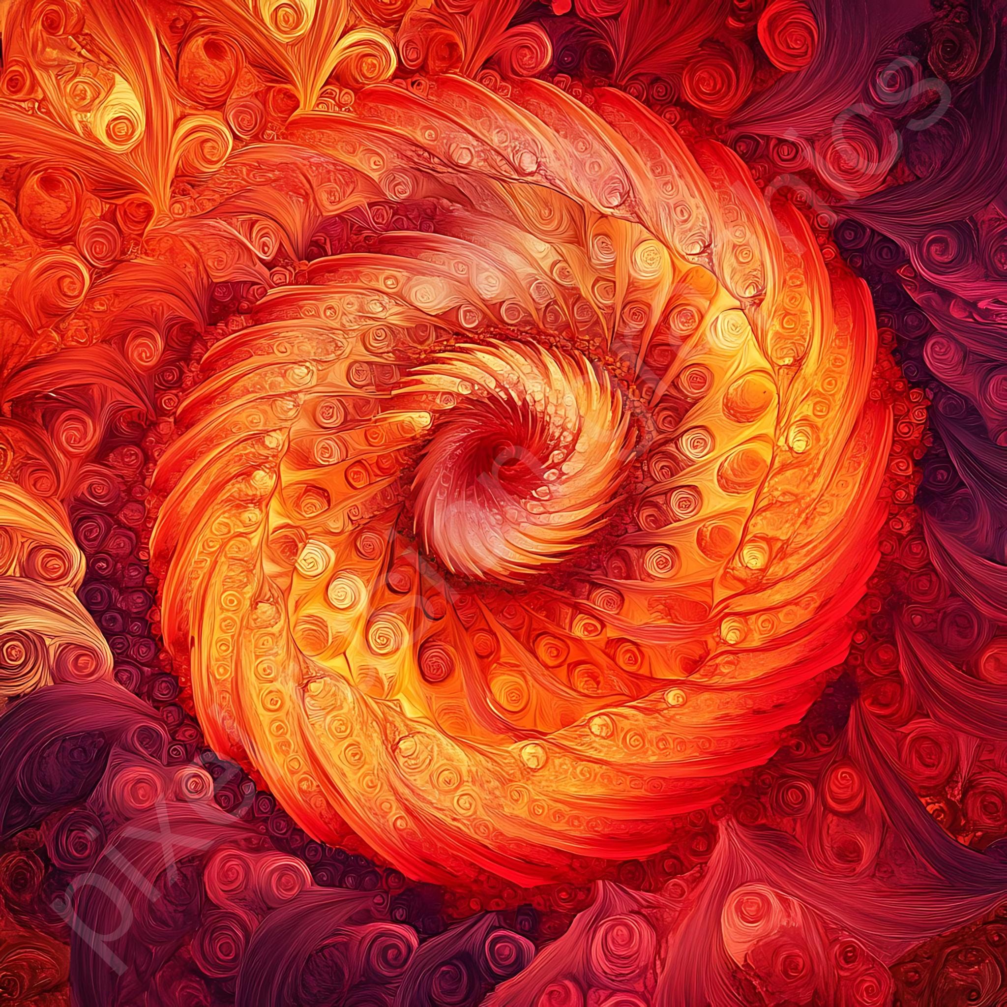 Radiant Spiral Mandelbrot Fractal Set Clip Art, Solar Flare