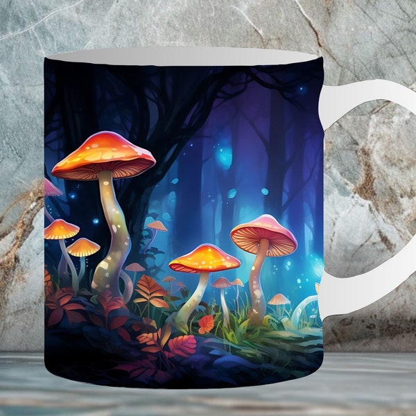 Magic Mushroom Sublimation, Seamless Wraparound 11oz. and 15 oz. Mugs, 4 High Quality Resolution Graphics, 300 DPI, Instant Download 002