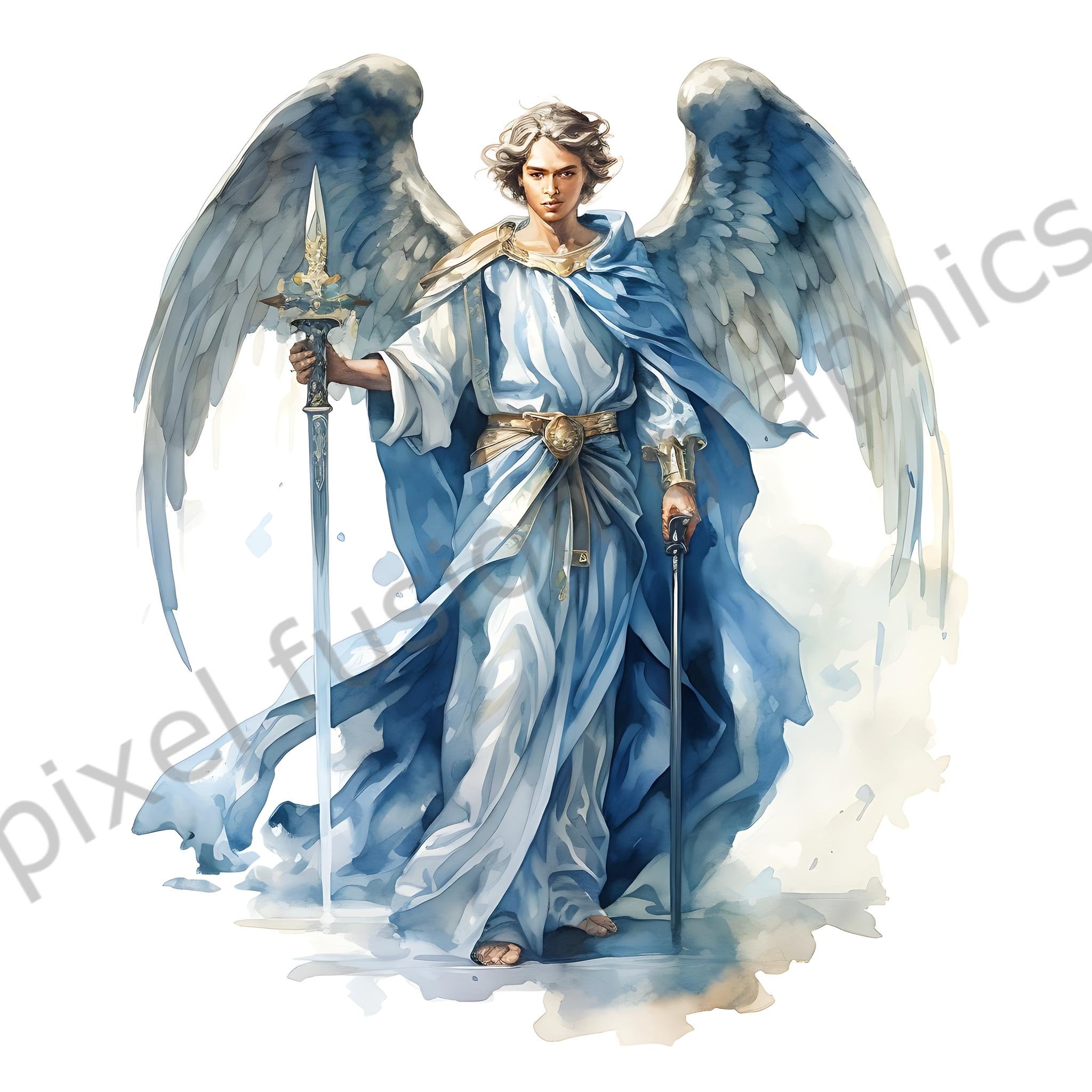 Imágenes prediseñadas de acuarela de ángeles guerreros azules, resolución  JPG de alta calidad, archivos de 300 DPI, descarga instantánea - Etsy México, image size:2048x2048