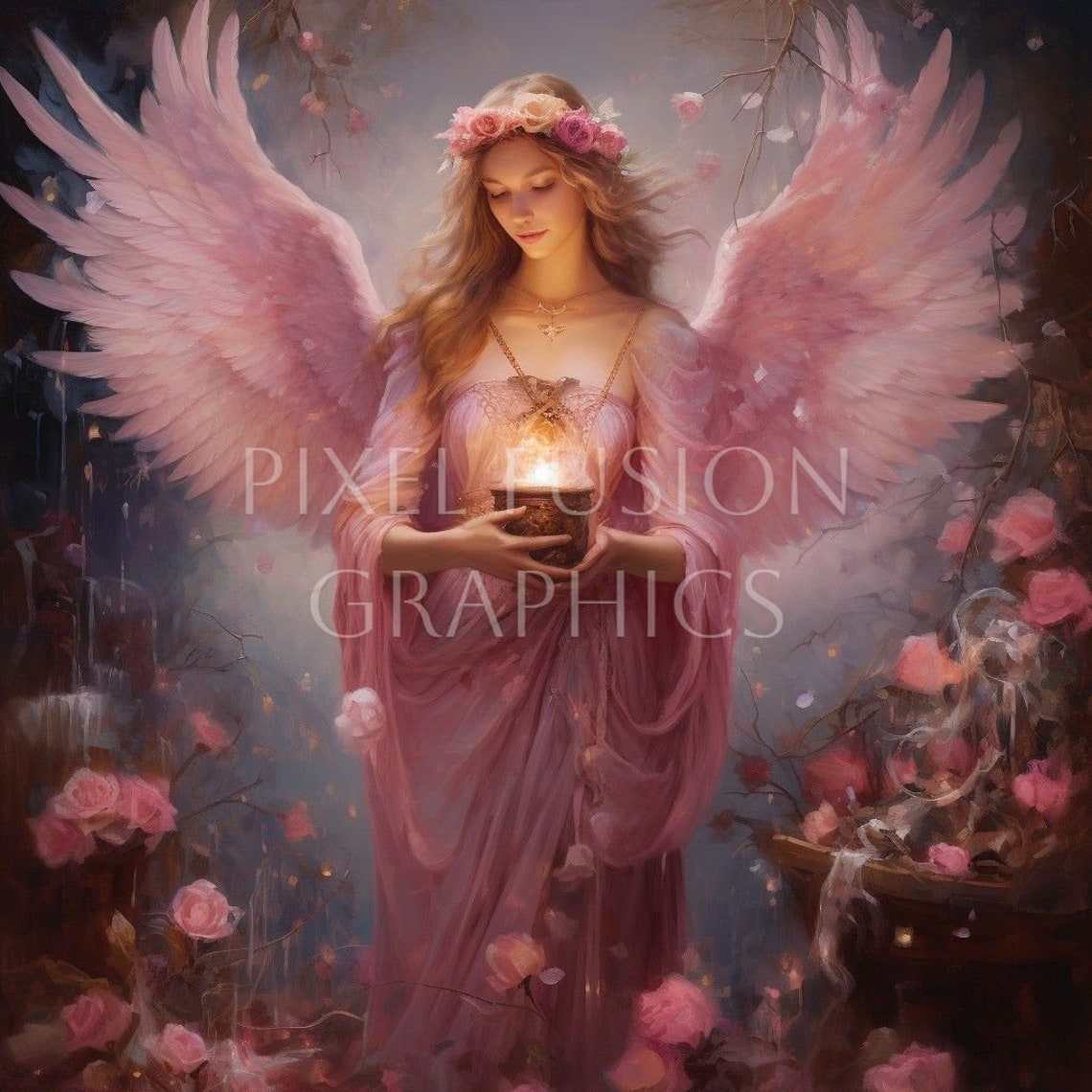 Pink Angels Ethereal Fantasy Clip Art 12 JPG High Quality Definition ...