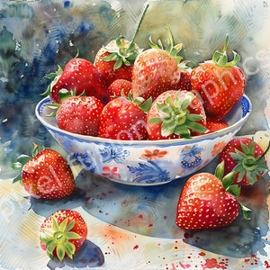 Fraise Clip art designs fraise cuisine décoration fraise graphique invitation fraisiers plantes et bols, haute résolution 300 ppp