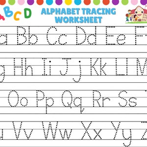 Esercitati con il foglio di lavoro ABC Tracing Homeschool per bambini della scuola materna in età prescolare