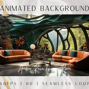 Animated Background for Zoom, Amber Rain, Stream Overlay, Seamless Loop Background, Spring Vtuber Background, Digital Backdrop