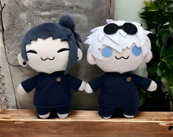 Cute Anime Plush Dolls Inspired by Gojo & Geto from Jujutsu Kaisen - Soft Stuffed Plush for Anime Fans - Unique Collectible Merchandise JJK