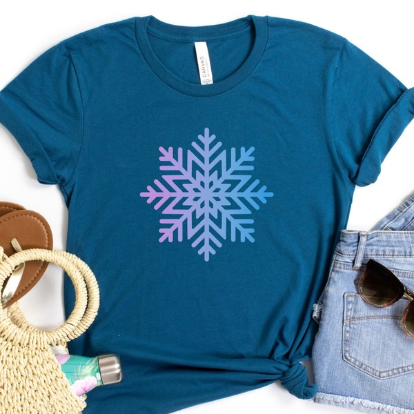 Winter Wonderland Snowflake Chic: Gemütliches Single Schneeflocke T-Shirt für Winter, Weihnachten oder Chanukka Geschenk für sie