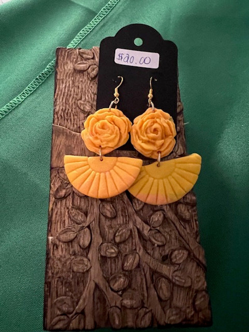 Yellow Sunkissed Floral Earrings Etsy