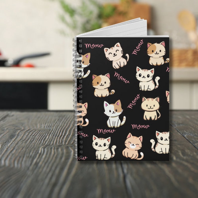 Cat Lovers Spiral Notebook Cat Themed Journal Notebook Cat Mom Gift 