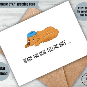 J'ai entendu dire que vous vous sentiez ruff carte de téléchargement numérique guérissez bientôt carte d'accès instantané pense à vous carte imprimable carte de voeux pour amoureux des chiens