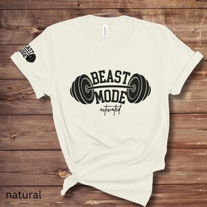 beast mode weightlifting tshirt with sleeve detail workout shirt fitness gift exercise tee athleticwear gym motivation weight training shirt