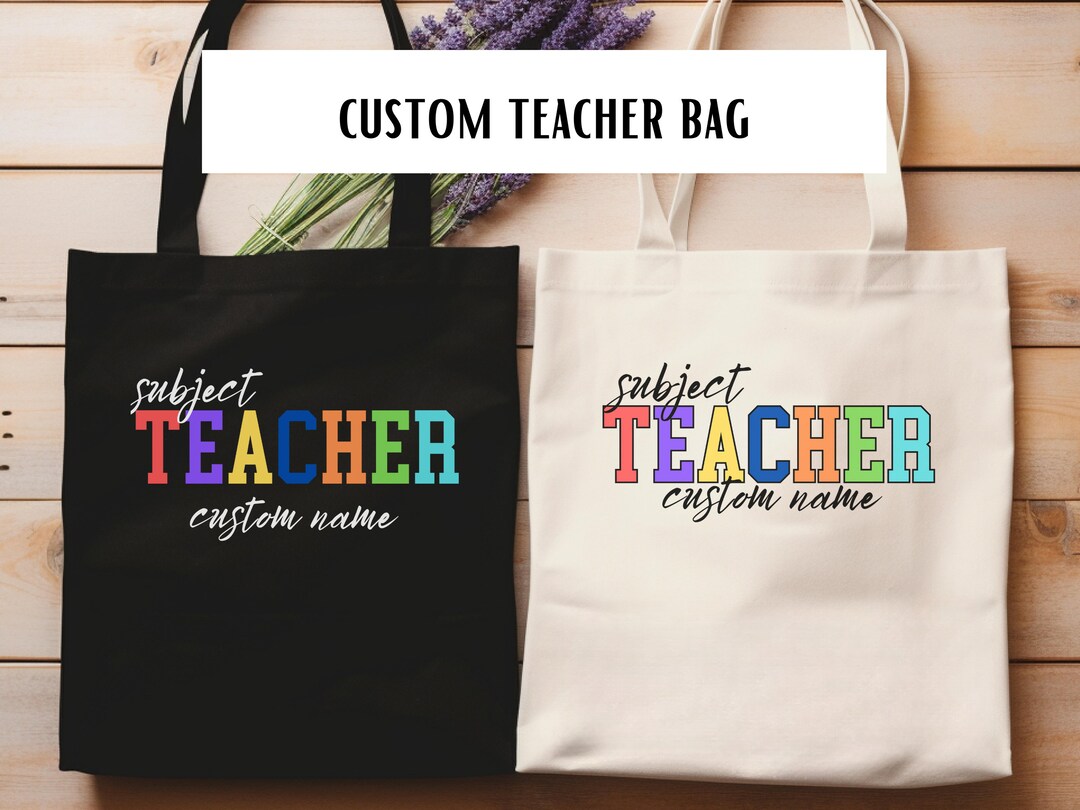 Personalized Teacher Tote Bag Custom Teacher Gift Idea Teacher ...
