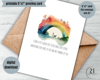 Pet Loss Sympathy Card | Rainbow Bridge Bereavement (Digital Download)