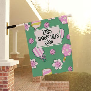 personalized pickleball retro Garden flag custom preppy pickleball house banner pastel pickleball home decor gift idea housewarming outdoor