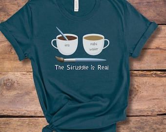 面白いアーティストTシャツ：お茶 vs. 絵の具の水、美術教師へのギフト