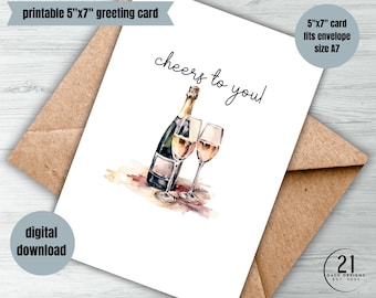 digital wedding card cheers to you champagne cheers printable card mr and mrs newlywed minimalist new couples card engagement celebration