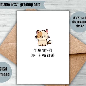 digitale kaart voor een vriend die aan je denkt kaart aanmoedigingskaart je bent een perfecte kattenliefhebber inspirerende kaart minimalistische digitale download