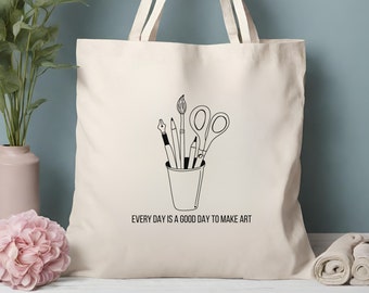 Artist Canvas Tote Bag: Art Supplies, Teacher Gift