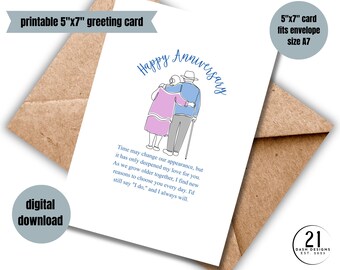 digital anniversary card for spouse growing old together