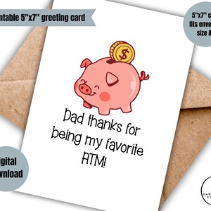Cartão digital engraçado para o pai, humor engraçado para impressão, "pai, obrigado por ser meu amigo favorito", cartão de felicitações para o dia dos pais, aniversário, agradecimento instantâneo