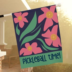custom matisse inspired pickleball floral house banner personalized retro flowers pickleball flag pickleball player gift idea spring summer