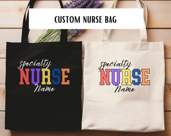 Personalized Nurse Tote Bag - Custom Canvas Gift