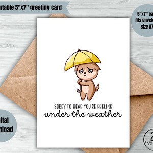 Adorable carte de guérison rapide, j'ai entendu dire que vous vous sentiez mal à l'aise à télécharger en pensant à vous carte imprimable TÉLÉCHARGEMENT IMMÉDIAT carte de jeu de mots