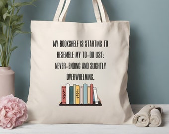 Bolso de lona con diseño humorístico para lectores: regalo para amantes de los libros.